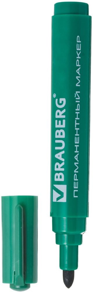 Brauberg Маркер перманентный Classic цвет зеленый150303 Brauberg Маркер перманентный Classic цвет зеленый150303Перманентный маркер Brauberg Classic предназначен для письма на любой поверхности.Заправлен водостойкими чернилами.Фетровый наконечник круглой формы характеризуется повышенной износостойкостью.Ширина линии письма - 3 мм.