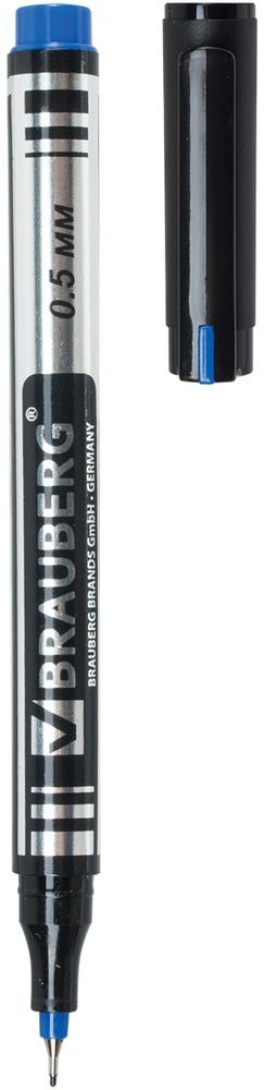 Brauberg Маркер перманентный Jet цвет синий150508 Brauberg Маркер перманентный Jet цвет синий150508Перманентный маркер Brauberg Jet предназначен для письма на любой поверхности.Заправлен быстросохнущими водостойкими чернилами.Супертонкий металлический наконечник высокого качества прослужит дольше обычного. Благодаря меньшему размеру он экономно расходует чернила и наносит надписи там, где не справляются маркеры с более толстыми наконечниками.Ширина линии письма - 0,5 мм.