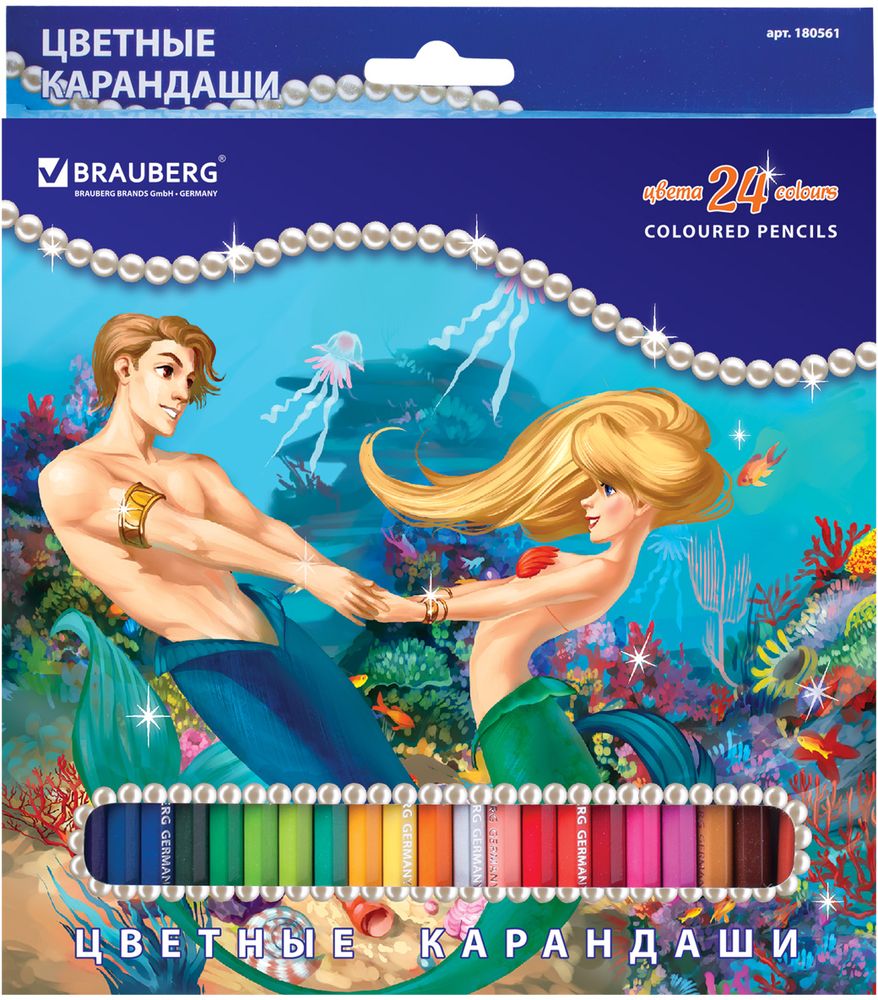 Brauberg Набор цветных карандашей Морские легенды 24 цвета