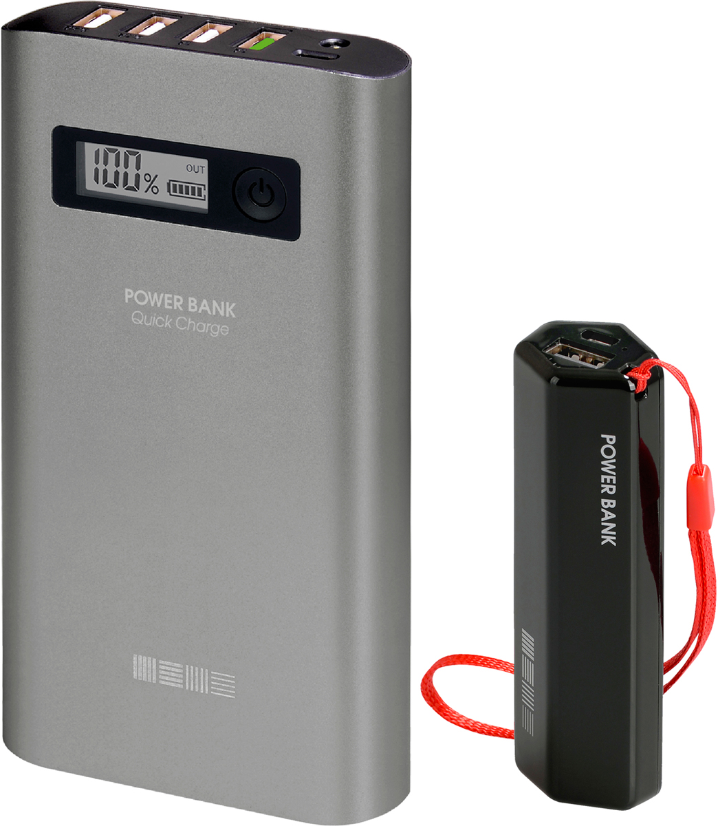 Interstep PB15000QC4U (15000 мАч) + PB30001 (3000 мАч) комплект внешних аккумуляторов46835 Interstep PB15000QC4U (15000 мАч) + PB30001 (3000 мАч) комплект внешних аккумуляторов46835ULTRA ячеейки внутри (5x3000мАч) - не путать с аналогами, на ячейках 6x2600=15600 (6 ячеек вместо 5 - тяжелее и габариты больше)Металлический корпус цвета Space GrayДисплей c % емкости4USB выхода - можно заряжать 4 устройства одновременноQuick Charge 3.0 out - еще быстрее чем QC 2.0.