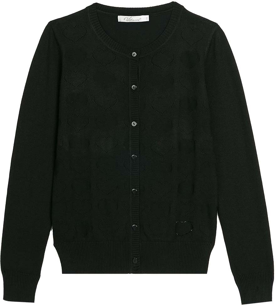 Кофта для девочки Vitacci, цвет: черный. 2173002-03. Размер 1582173002-03 Кофта для девочки Vitacci, цвет: черный. 2173002-03. Размер 1582173002-03Кофта для девочки выполнена из качественного материала. Модель с круглым вырезом горловины и длинными рукавами застегивается на пуговицы.