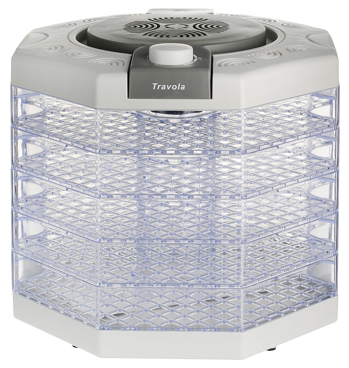 Travola KYS-329A электросушилка для овощей и фруктовKYS-329A Travola KYS-329A электросушилка для овощей и фруктовKYS-329AСушилка для овощей и фруктов Travola KYS-329A - отличное решение для заготовок овощей и фруктов. Благодаря 5 съемным прозрачным секциям вы с легкостью сможете сушить одновременно не только фрукты или овощи, но и ягоды, травы, грибы.Используя регулировку температуры, вы без труда сможете подобрать наиболее оптимальный вариант для сушки. Мощный электродвигатель с вентилятором помогут сохранить питательные вещества и обеспечат равномерное обезвоживание ингредиентов.Управление: механическоеМатериал корпуса: пластик