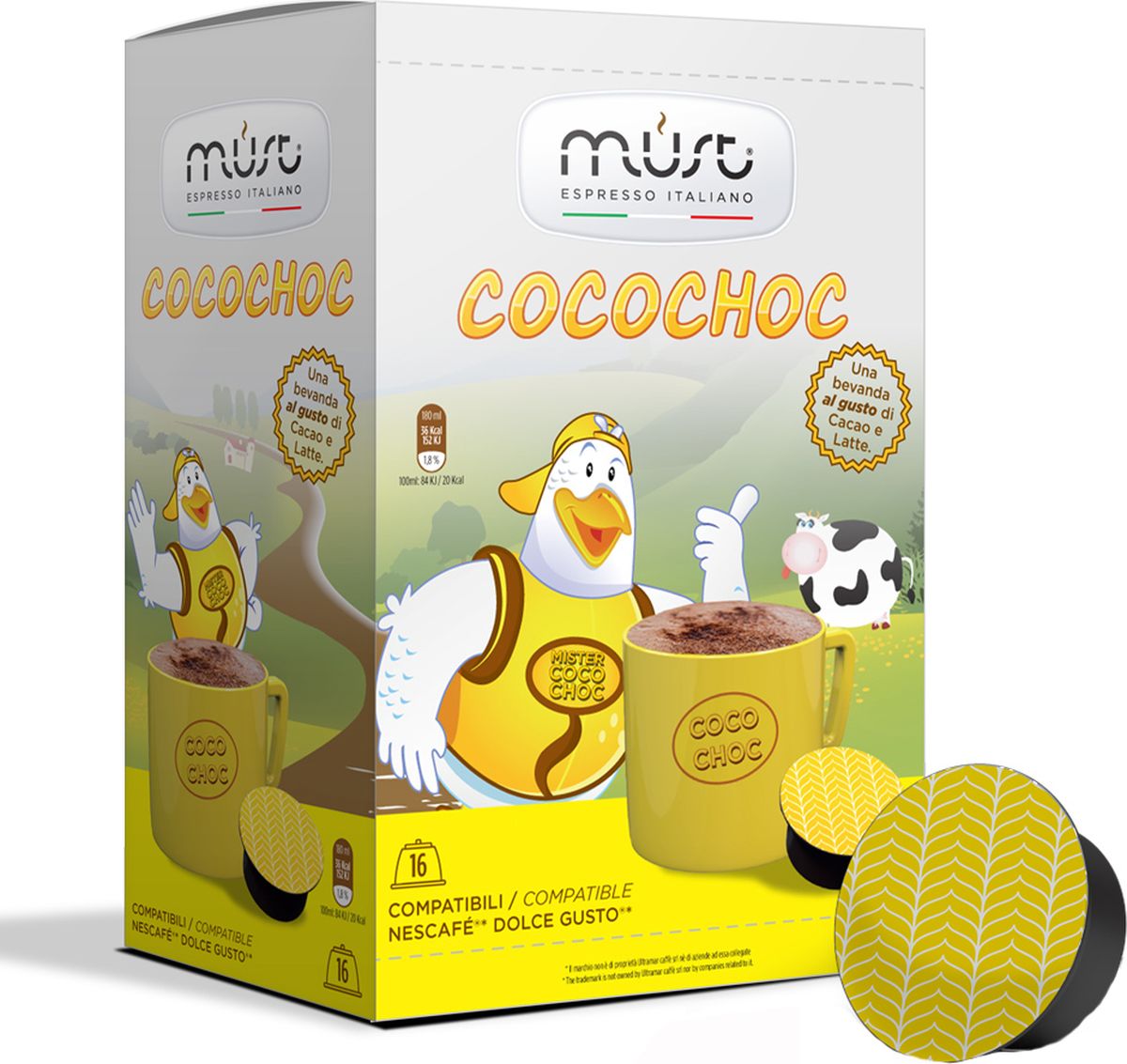 MUST DG Cocochoc горячий шоколад в капсулах, 16 шт8056370761449 MUST DG Cocochoc горячий шоколад в капсулах, 16 шт8056370761449Великолепный тонизирующий какао-напиток с неповторимым шоколадным вкусом.