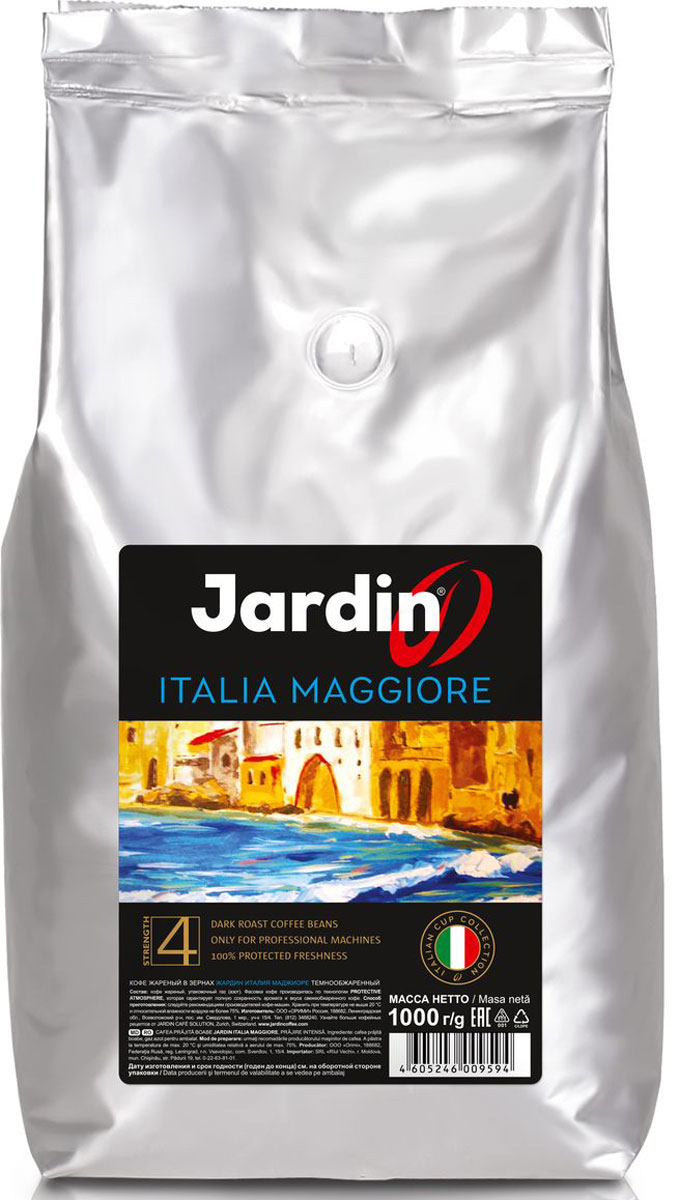 Jardin Italia Maggiore кофе в зернах, 1 кг0959-06 Jardin Italia Maggiore кофе в зернах, 1 кг0959-06Неоклассика эспрессо, авторский взгляд экспертов Jardin на традиции итальянского эспрессо. Вкус - бразильская арабика дает вкусу великолепный баланс насыщенности и кислинки, арабика из Гватемалы вносит легкую ноту сладости. Аромат - деликатный, с тонкими ореховыми нотами. Послевкусие - приятное, хорошо выраженное, немного ягодное.