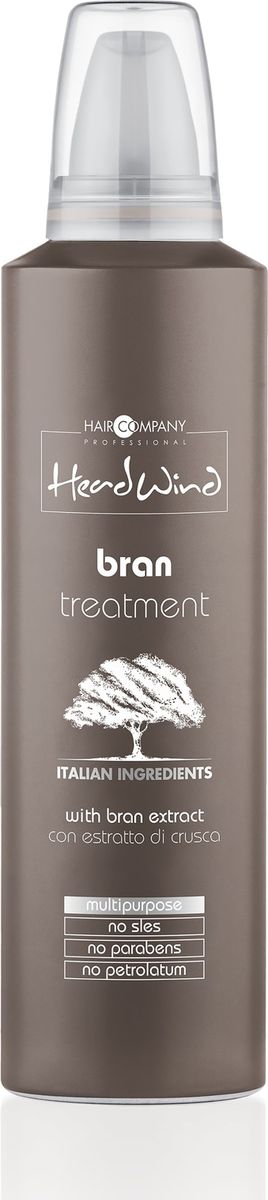 Hair Company Professional Head Wind Brain Treatment Мусс на основе рисовых отрубей, 250 мл256289/LB12531 RUS Hair Company Professional Head Wind Brain Treatment Мусс на основе рисовых отрубей, 250 мл256289/LB12531 RUSСогласитесь, часто, когда мы слышим о мультифункциональных средствах, возникают сомнения в их эффективности? Ведь разве можно выполняя множество задач, достичь успеха сразу во всех? Универсальный мусс Head Wind Gold Bran Treatment от итальянского бренда Hair Company докажет, что это вполне выполнимо. Им можно укладывать прическу, придавая ей дополнительный объем и текстуру, можно наносить на корни для укрепления волос и по длине прядей — для их питания и увлажнения.В основе средства лежит экстракт рисовых отрубей — источника витаминов и микроэлементов, укрепляющих волосяные луковицы и способствующих их активному росту. Он регулирует выделение кожного жира и насыщает клетки кислородом. К тому же, если нанести продукт по длине, он обеспечит невероятный блеск и шелковистость, сгладит неровности и предотвратить ломкость. Добавив Hair Company Head Wind Gold Bran Treatment в краску, можно минимизировать ущерб от химического воздействия и сделать процедуру тонирования максимально щадящей и безопасной. Способ применения: Нанести на волосы, перейти к выбранной процедуре, смыть или нанести на волосы после мытья шампунем, оставить на 3-5 минут, смыть.Объем: 250 мл