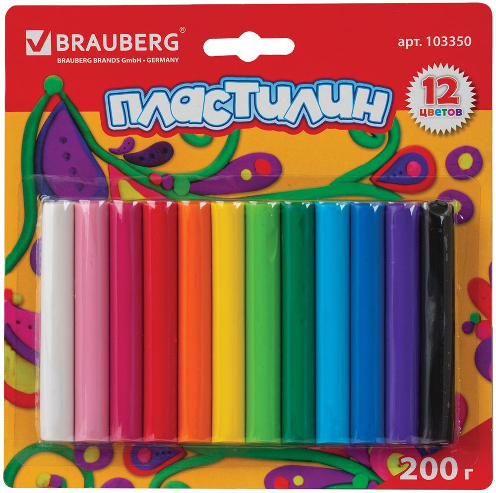 Brauberg Пластилин 12 цветов 200 г103350 Brauberg Пластилин 12 цветов 200 г103350Пластилин Brauberg способствует развитию мелкой моторики у ребенка, творческих способностей, получению положительных эмоций. Обладает высоким качеством, прекрасными пластичными свойствами и мягкостью. Легко принимает нужную форму, имеет яркие, насыщенные цвета.