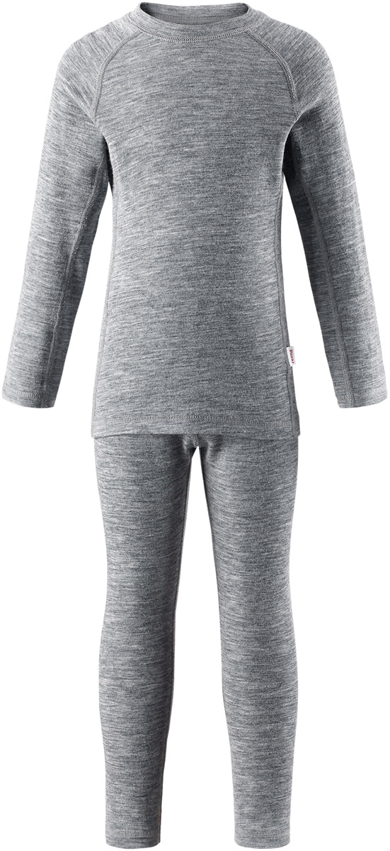 Комплект термобелья детский Reima Kinsei: лонгслив, брюки, цвет: серый. 5361849400. Размер 110