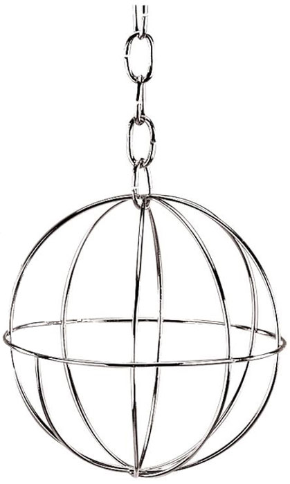 Кормушка для грызунов Nobby, диаметр 8 см81050 Кормушка для грызунов Nobby, диаметр 8 см81050Это уникальная кормушка-игрушка, которая просто не сможет оставить зверька равнодушным. Она представляет собой металлический шар из проволоки, прикрепленный к цепочке. Внутрь вы насыпаете свежее сено, траву или зеленые листики, подвешиваете аксессуар к потолку клетки и затем просто наблюдаете, как ваш любимец с азартом ловит лапками шарик и старательно извлекает из него лакомство. Такое развлечение необычайно полезно для грызуна: он не только развивает свою физическую форму, но и наполняет организм витаминами, а также точит зубки о сено. К тому же подобная кормушка защитит пищу от попадания в фекалии, мочу или мусор, который скапливается на дне клетки.