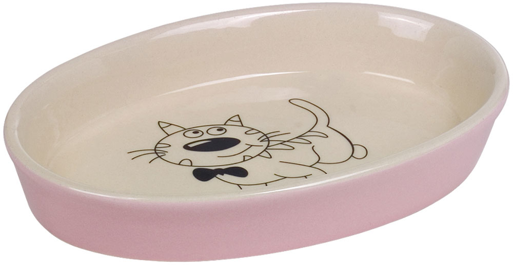 Миска для кошек Nobby, цвет: розовый, 17 х 11 х 2,5 см73636 Миска для кошек Nobby, цвет: розовый, 17 х 11 х 2,5 см73636Керамическая миска для кошек Nobby овальной формы с рисунком, сделана из керамики высокого качества, легко моется и может использоваться для пищи и воды. Размер: 17 х 11 х 2,5 см.