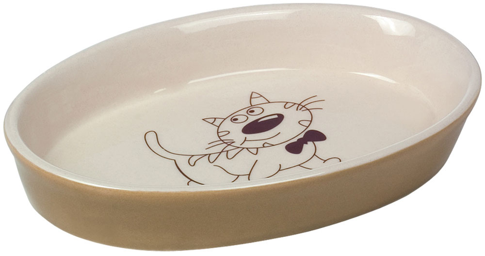 Миска для кошек Nobby, цвет: коричневый, 17 х 11 х 2,5 см73638 Миска для кошек Nobby, цвет: коричневый, 17 х 11 х 2,5 см73638Керамическая миска для кошек Nobby овальной формы с рисунком, сделана из керамики высокого качества, легко моется и может использоваться для пищи и воды. Размер: 17 х 11 х 2,5 см.