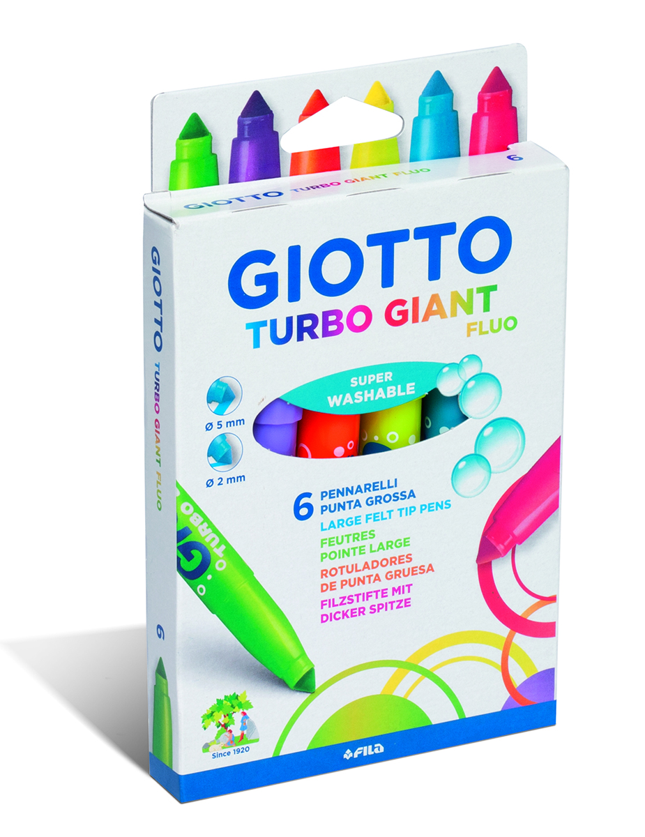 Giotto Набор фломастеров Turbo Giant Fluo флуоресцентные тона 6 цветов