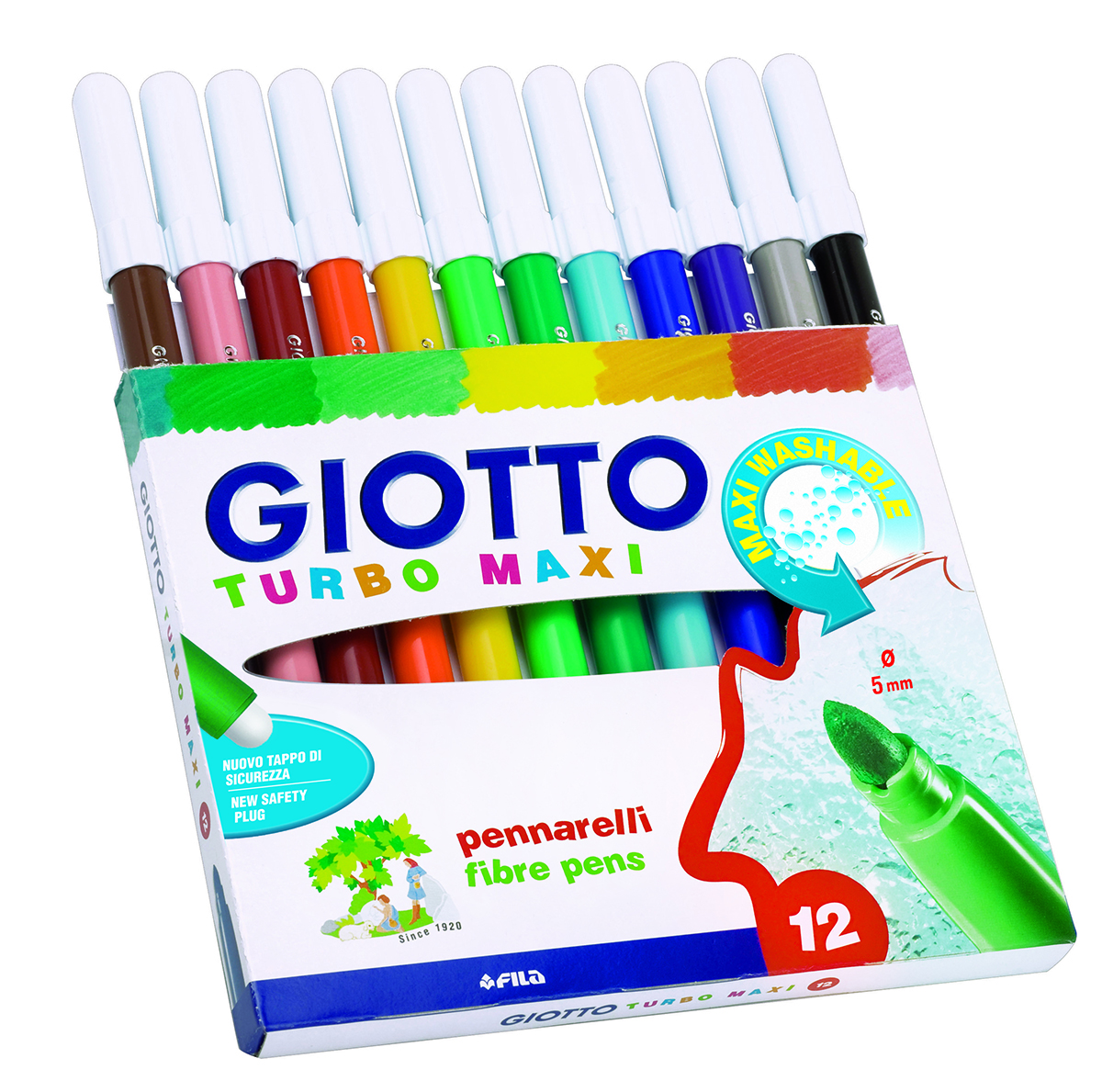 Giotto Набор фломастеров Turbo Maxi утолщенные 12 цветов