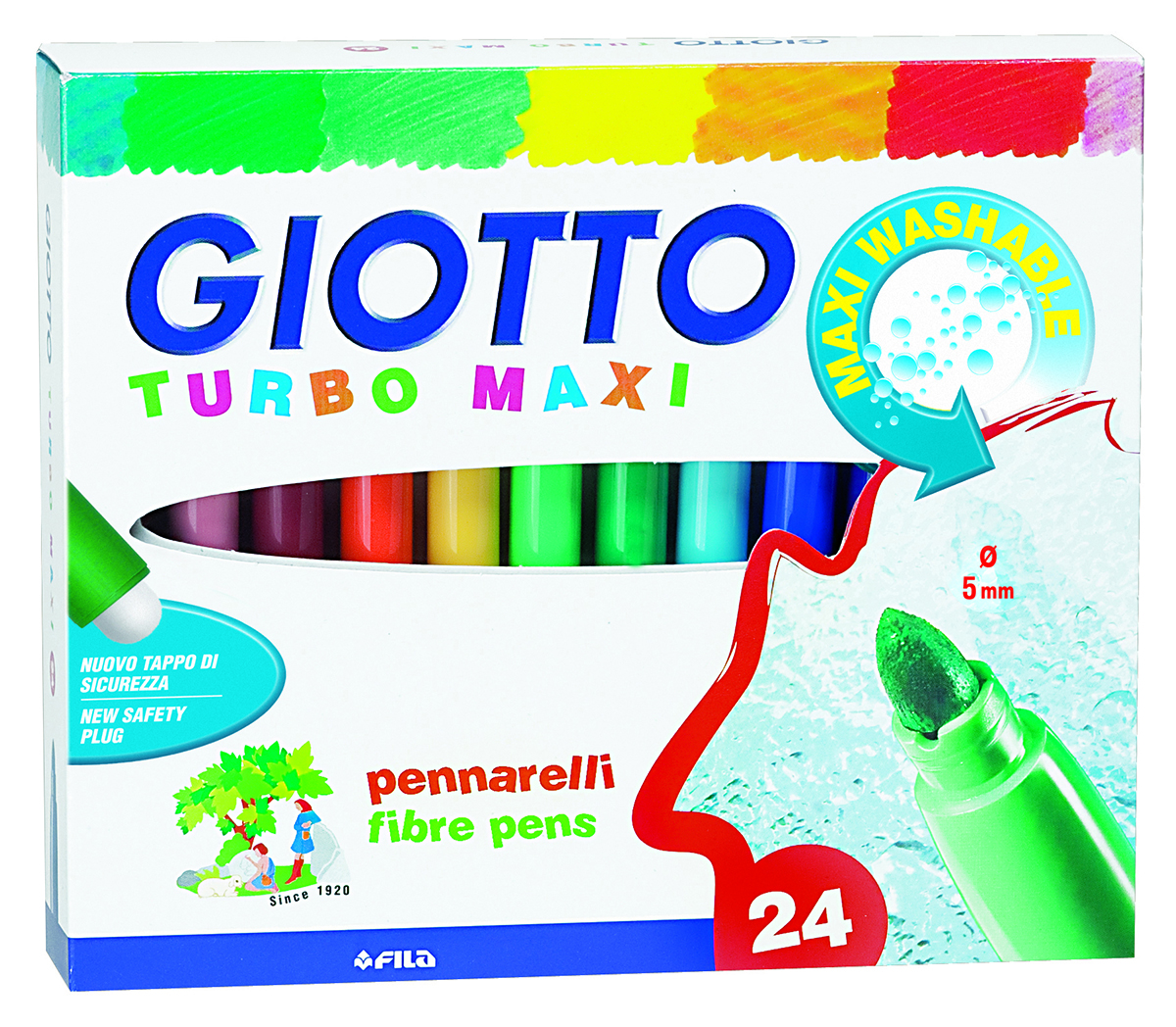 Giotto Набор фломастеров Turbo Maxi утолщенные 24 цвета