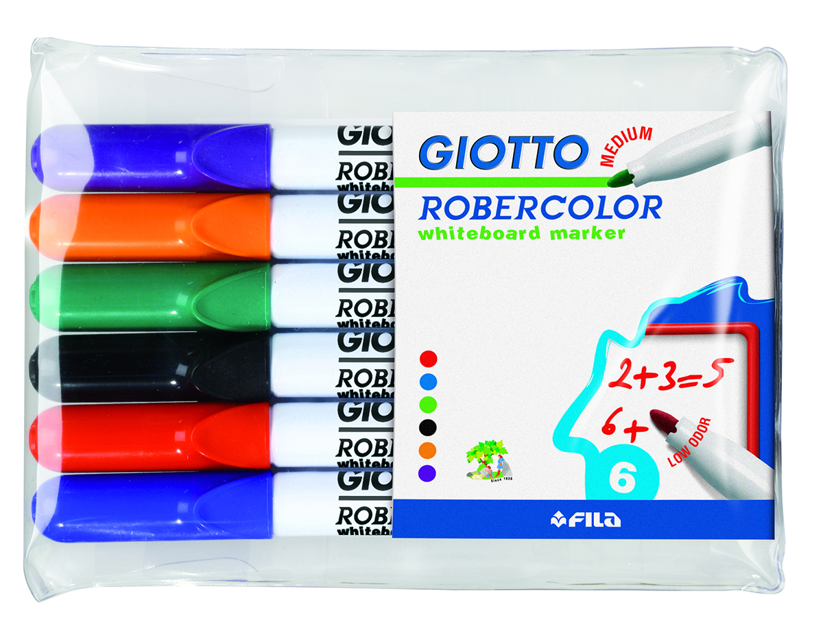 Giotto Набор маркеров для белой доски Robecolor Whiteboard Medium 6 шт414200 Giotto Набор маркеров для белой доски Robecolor Whiteboard Medium 6 шт414200Набор маркеров для белой доски Giotto Robecolor Whiteboard Medium с круглым средним наконечником и быстросохнущими чернилами. Обладают яркими насыщенными цветами. Легко стираются с поверхности доски.