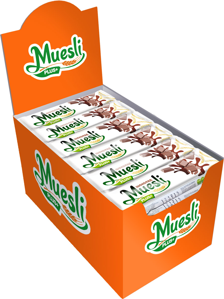 Matti Muesli Plus батончик мюсли шоколад, 36 шт по 24 гУТ-00000074 Matti Muesli Plus батончик мюсли шоколад, 36 шт по 24 гУТ-00000074Батончики-мюсли Muesli Plus+ обладают сбалансированным составом и являются продуктом переработки натуральных злаков, здоровым и полезным источником сил и энергии. В состав входит натуральный ароматизатор.
