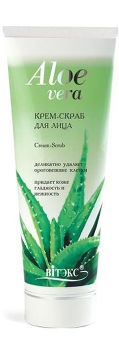 Витэкс Aloe Vera Крем-скраб для лица, 100 млV-120 Витэкс Aloe Vera Крем-скраб для лица, 100 млV-120Крем-скраб мягко и тщательно очищает кожу лица и удаляет ороговевшие клетки эпидермиса. Особые микрогранулы выравнивают рельеф, улучшают кровообращение, стимулируют обновление и омоложение кожи. Сок Алоэ и витамин Е интенсивно увлажняют, питают, разглаживают и смягчают кожу во время очищения. Результат: Гладкая, нежная и сияющая кожа.
