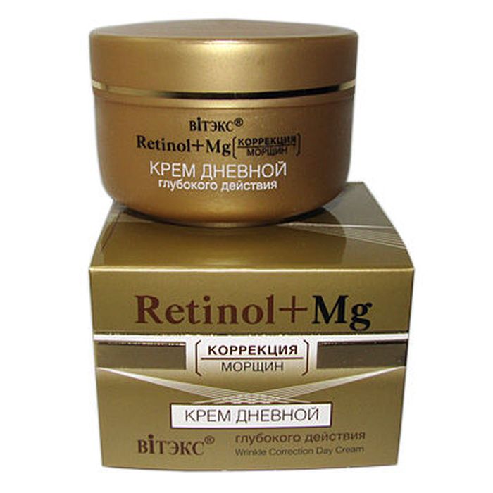 Витэкс Retinol+MG коррекция морщин Крем дневной глубокого действия, 45 млV-223 Витэкс Retinol+MG коррекция морщин Крем дневной глубокого действия, 45 млV-223Назначение: Интенсивный уход, Антивозрастной уходЛиния: Retinol+MgКрем предназначен для улучшения микрорельефа кожи, повышения ее упругости и эластичности, разглаживания морщин. Благодаря активным компонентам, крем действует не только в верхних, но и в глубоких слоях кожи, что способствует выталкиванию морщин изнутри и предупреждает их появление. НЕ СОДЕРЖИТ КРАСИТЕЛЕЙ!
