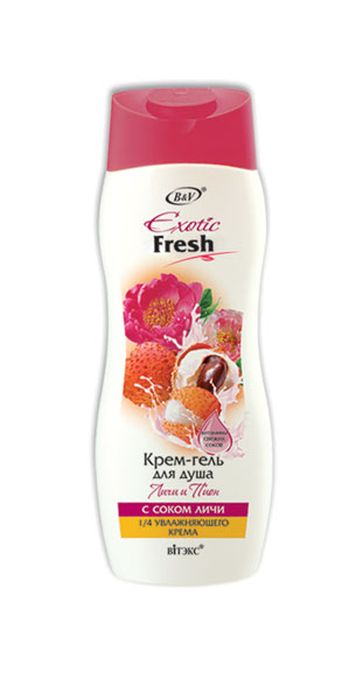 Витэкс Exotic Fresh Juise Крем-гель для душа Личи и Пион, 500 млV-441-1 Витэкс Exotic Fresh Juise Крем-гель для душа Личи и Пион, 500 млV-441-1Назначение: Очищение, Увлажнение, Питание, Все типы кожиЛиния: Exotic FreshСок личинасыщает кожу витаминамизащищает от обезвоживанияделает ее гладкой и эластичнойНежный фруктово-цветочный аромат превращает принятие душа в настоящие минуты блаженства.