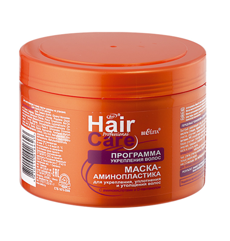 Белита Маска-аминопластика для укрепления уплотненияи утолщения волос ПЛ НС Программа укрепления волос, 500 мл