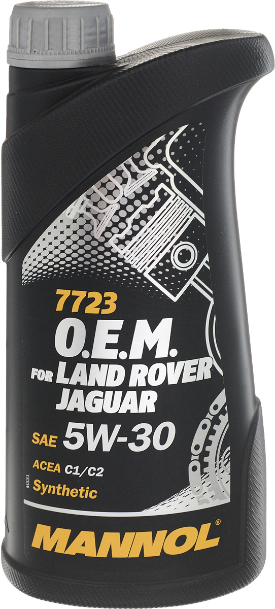 Моторное масло MANNOL 7723 O.E.M., для Land Rover и Jaguar, 5W-30, синтетическое, 1 л4074 Моторное масло MANNOL 7723 O.E.M., для Land Rover и Jaguar, 5W-30, синтетическое, 1 л4074Моторное масло MANNOL 7723 O.E.M. - синтетическое моторное масло нового поколения, рекомендованное для бензиновых и дизельных двигателей автомобилей LAND ROVER и JAGUAR. Гарантирует максимальную мощность двигателя и способствует снижению расхода топлива. Благодаря низкому содержанию фосфора оптимизирует работу трехкомпонентного катализатора, предотвращая его засорение. Продлевает максимальный срок службы противосажевого дизельного фильтра (DPF). Обеспечивает защиту от износа при холодном запуске.Продукт имеет допуски / соответствует спецификациям / продуктам: SAE 5W-30 ACEA C1/C2 LAND ROVER/JAGUAR ST JLR.03.5005 FORD WSS-M2C934-B