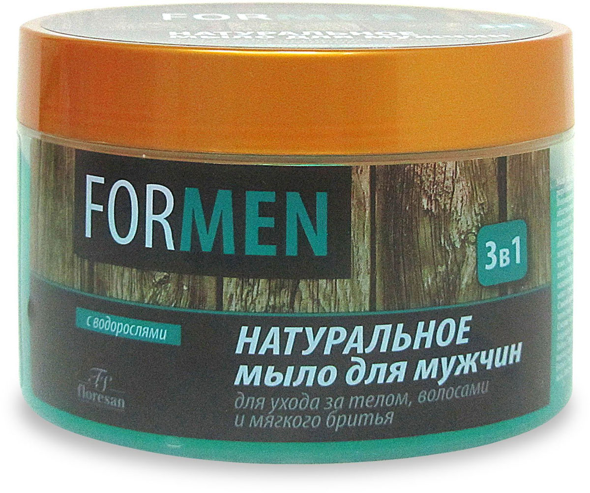 Floresan For Men Натуральное мыло для мужчин для ухода за телом и волосами и мягкого бритья 