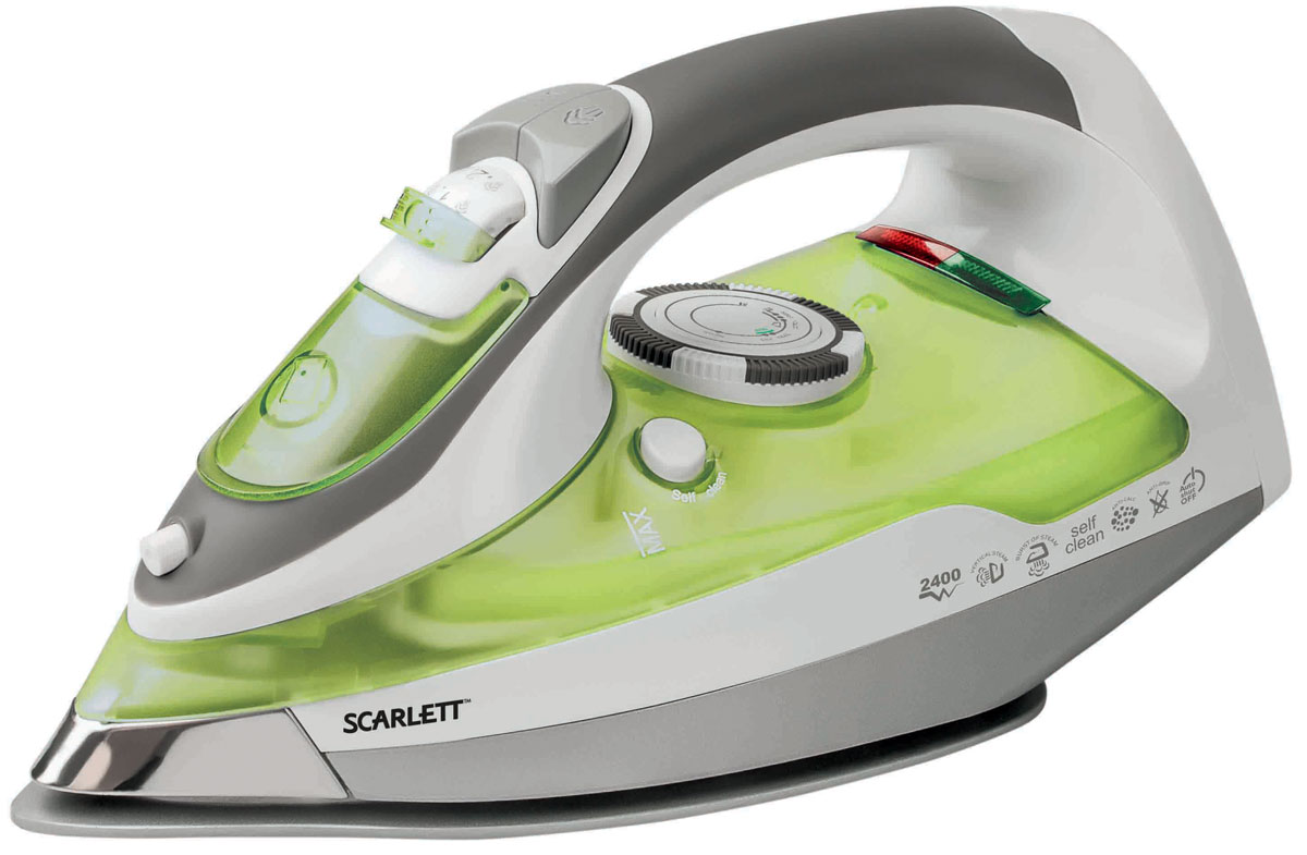 Scarlett SC-SI30K10, Green утюгSC-SI30K10 Scarlett SC-SI30K10, Green утюгSC-SI30K10Утюг Scarlett SC-SI30K10 облегчает уход за одеждой и приятно удивит вас своими возможностями. Подошва утюга с керамическим покрытием KeramoPro обеспечивает идеальное скольжение и избавит ваши вещи даже от самых сложных складок.Прибор обладает всеми необходимыми функциями для отличного результата: классический режим сухого глажения, отпаривание с регулировкой, функция разбрызгивания, возможность вертикального отпаривания. Модель оснащена функциями парового удара и самоочистки, а также системами анти-капля и анти-накипь. Уровень подачи пара регулируется. Функция автовыключения делает использование такого утюга безопасным.Сетевой шнур крепится при помощи шарового механизма, что не позволяет ему запутаться во время эксплуатации.