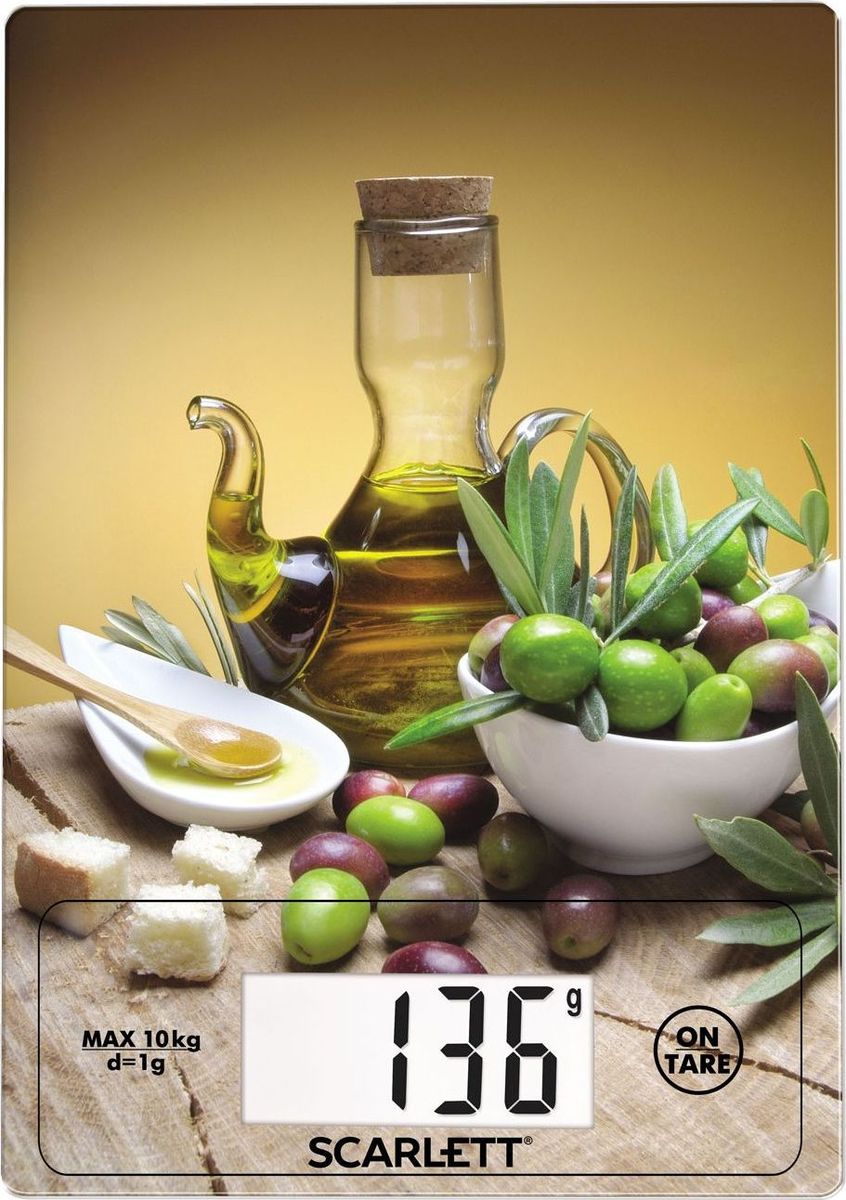 Scarlett SC-KS57P23, Olive Oil весы кухонныеSC-KS57P23 Scarlett SC-KS57P23, Olive Oil весы кухонныеSC-KS57P23Кухонные электронные весы Scarlett SC-KS57P23 - незаменимые помощники современной хозяйки. Весы прекрасно оснащены технически: супер точные, их максимальная погрешность составляет не более 1 грамма. Они способны измерять вес в граммах, а также объем молока и воды в миллилитрах.