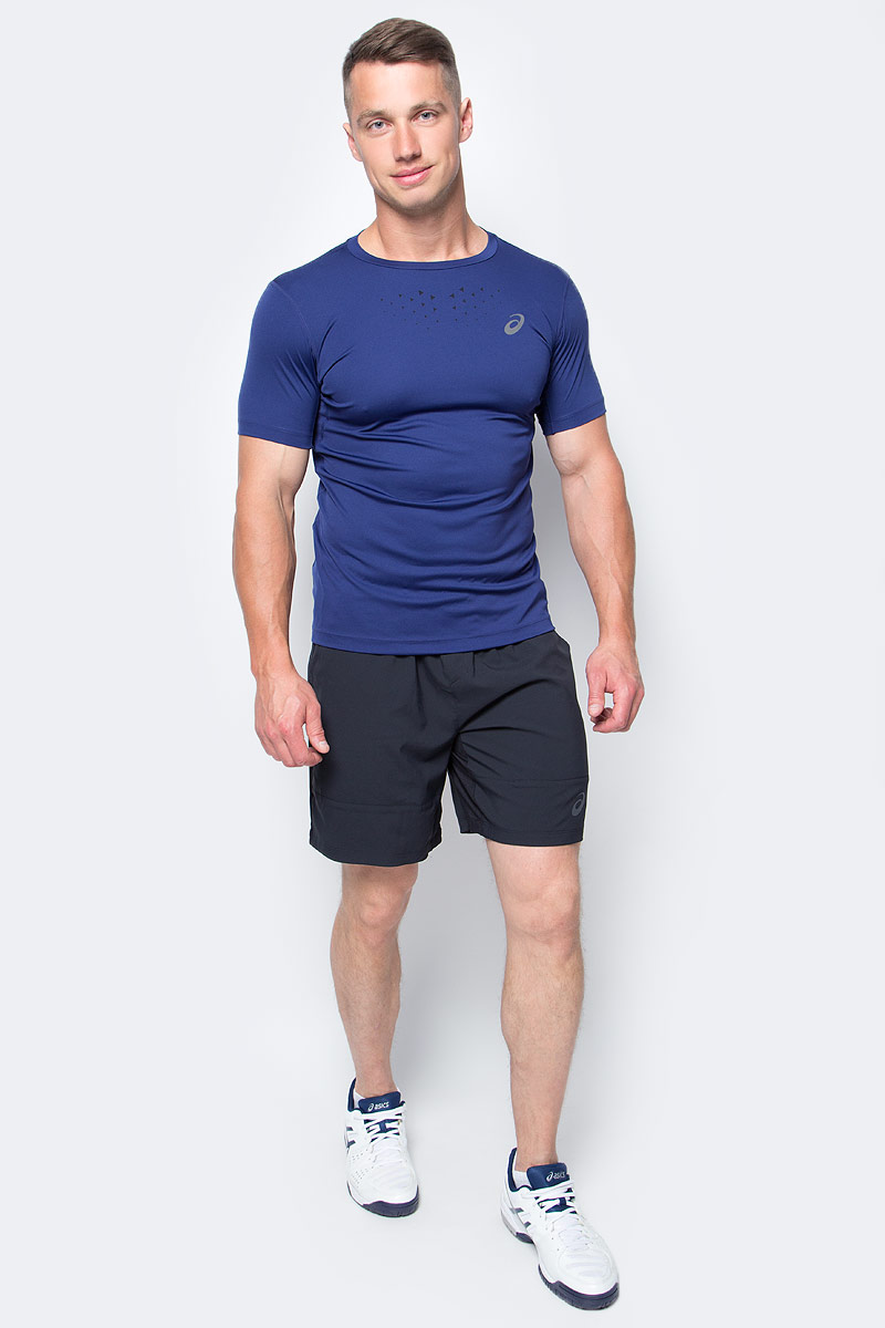 Футболка для бега мужская Asics Stride SS Top, цвет: темно-синий. 141198-8052. Размер XL (52/54)141198-8052 Футболка для бега мужская Asics Stride SS Top, цвет: темно-синий. 141198-8052. Размер XL (52/54)141198-8052Мужская футболка Asics выполнена из эластичного полиэстера.У модели классический круглый ворот и короткие стандартные рукава. Изделие оформлено дышащими вставками и дополнено светоотражающими деталями. Технология Motion Dry позволяет выводить влагу, оставляя тело сухим и сохраняя его оптимальный температурный режим.
