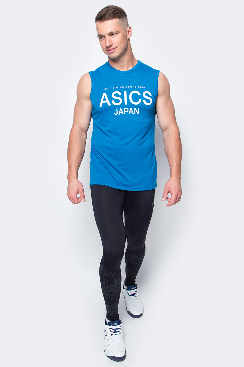 Майка мужская Asics Sleeveless Top, цвет: синий. 141098-8154. Размер S (46/48)141098-8154 Майка мужская Asics Sleeveless Top, цвет: синий. 141098-8154. Размер S (46/48)141098-8154Майка мужская Asics Sleeveless Top выполнена из полиэстера и вискозы. Модель с круглым вырезом горловины оформлена принтовыми надписями.