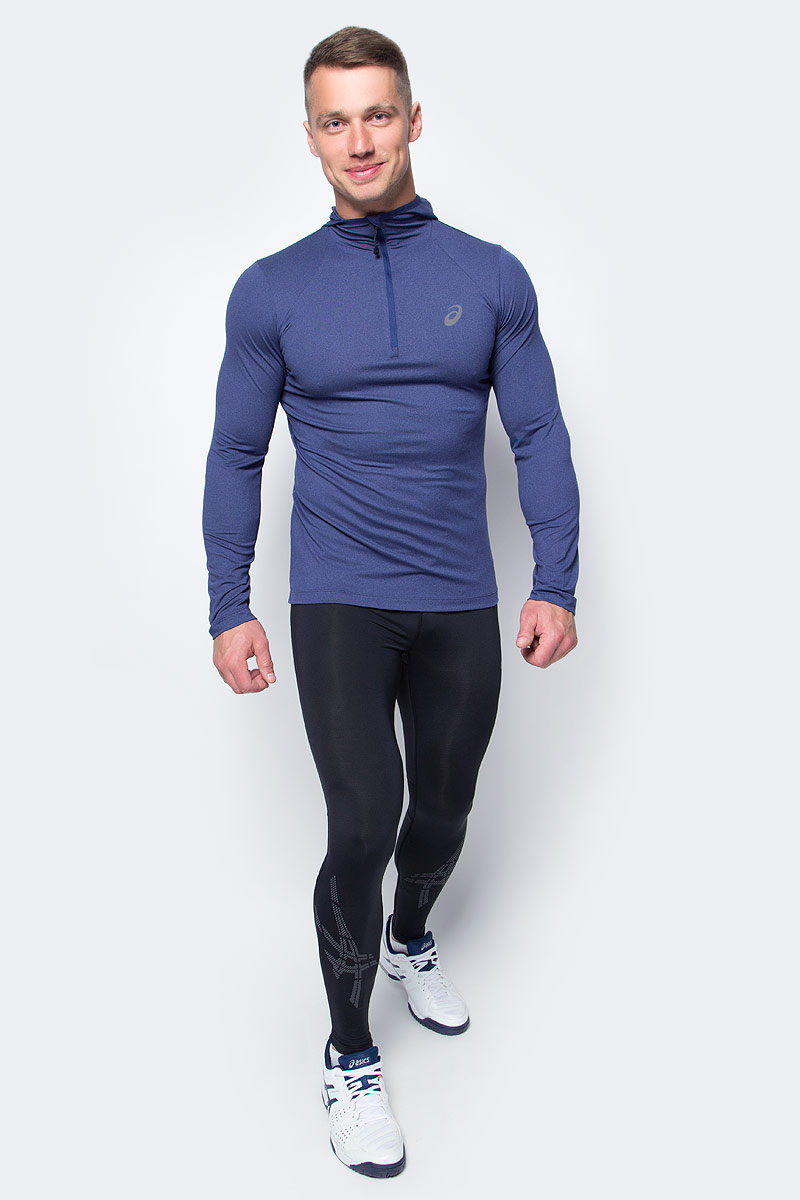 Лонгслив для бега мужской Asics LS Hoodie, цвет: темно-синий. 144015-8118. Размер XL (52/54)144015-8118 Лонгслив для бега мужской Asics LS Hoodie, цвет: темно-синий. 144015-8118. Размер XL (52/54)144015-8118Мужской лонгслив с капюшоном от Asics выполнен из эластичного полиэстера.У модели длинные стандартные рукава. Изделие спереди оформлено застежкой-молнией и дополнено светоотражающими деталями. Технология Motion Dry позволяет выводить влагу, оставляя тело сухим и сохраняя его оптимальный температурный режим.