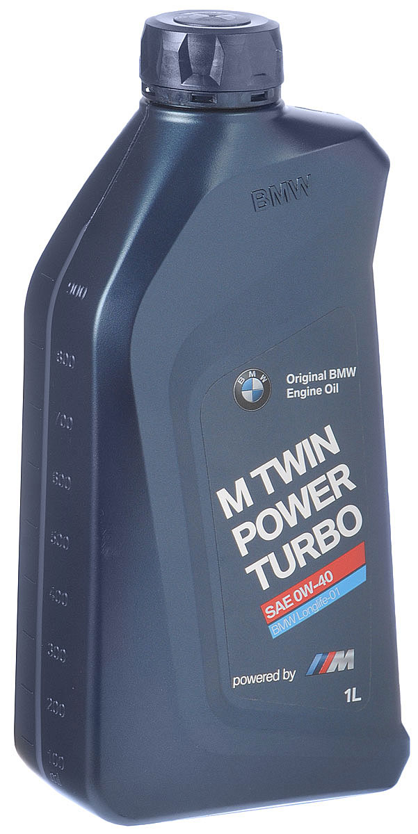 Масло моторное BMW M TwinPower Turbo Longlife-01, синтетическое, класс вязкости 0W-40, 1 л83212365925 Масло моторное BMW M TwinPower Turbo Longlife-01, синтетическое, класс вязкости 0W-40, 1 л83212365925Моторное масло BMW M TwinPower Turbo Longlife-01 создано специально для двигателей BMW, а также для двигателей BMW M нового поколения. Благодаря применению инновационной технологии производства базовых масел GTL обеспечивается защита двигателя на уровне, превосходящем отраслевые стандарты. Это моторное масло поддерживает оптимальную чистоту двигателей BMW и BMW M и позволяет полностью использовать их потенциал. Моторное масло прошло сложные испытания и допущено к использованию в двигателях BMW, а также в двигателях BMW M нового поколения. Данное моторное масло допущено концерном BMW к использованию как всесезонное.Преимущества: – Обеспечивает исключительные динамические качества двигателей BMW и BMW M.– Уверенный запуск двигателя при низких температурах.– Превосходная защита от износа.– Запатентованная технология активной очистки защищает от образования отложений и коррозии, таким образом продлевая срок службы двигателей.Применение: применять строго в соответствии с руководством по эксплуатации вашего автомобиля!– Для бензиновых двигателей и дизелей BMW без сажевого фильтра.– Для всех автомобилей BMW M, за исключением: – M5/M6 с датой выпуска до 2011 г.– M3 с датой выпуска до 2014 г.Товар сертифицирован.