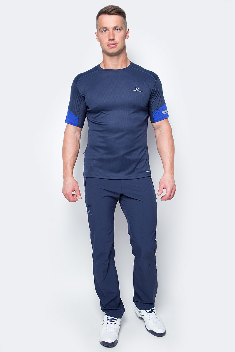 Футболка для бега мужская Salomon Agile Ss Tee, цвет: синий. L39261200. Размер XXL (60)L39261200 Футболка для бега мужская Salomon Agile Ss Tee, цвет: синий. L39261200. Размер XXL (60)L39261200Легкая функциональная футболка Salomon с сетчатым карманом для спортивного геля и светоотражающими на 360° элементами для бега в любое время суток.