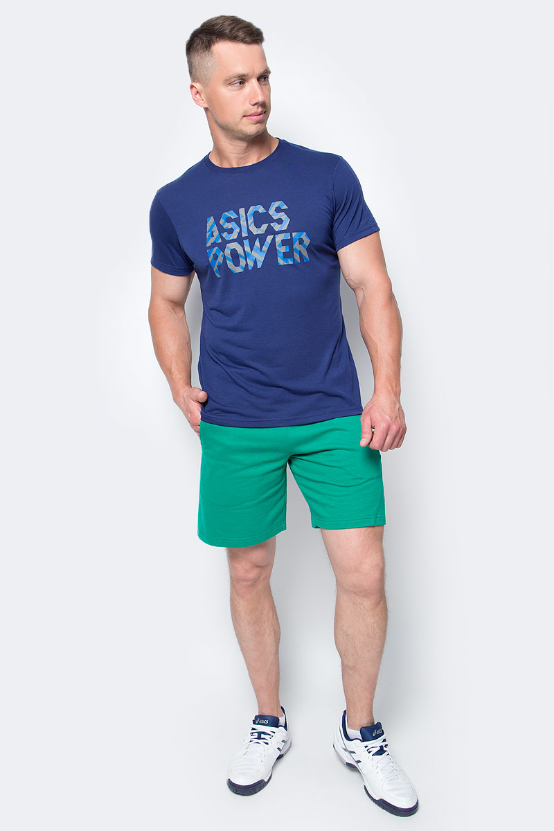 Футболка мужская Asics Power GPX Top, цвет: синий. 143609-8052. Размер S (46/48)143609-8052 Футболка мужская Asics Power GPX Top, цвет: синий. 143609-8052. Размер S (46/48)143609-8052Футболка мужская Asics Power GPX Top выполнена из полиэстера с добавлением вискозы. Модель с круглым вырезом горловины и короткими рукавами оформлена принтовыми надписями.