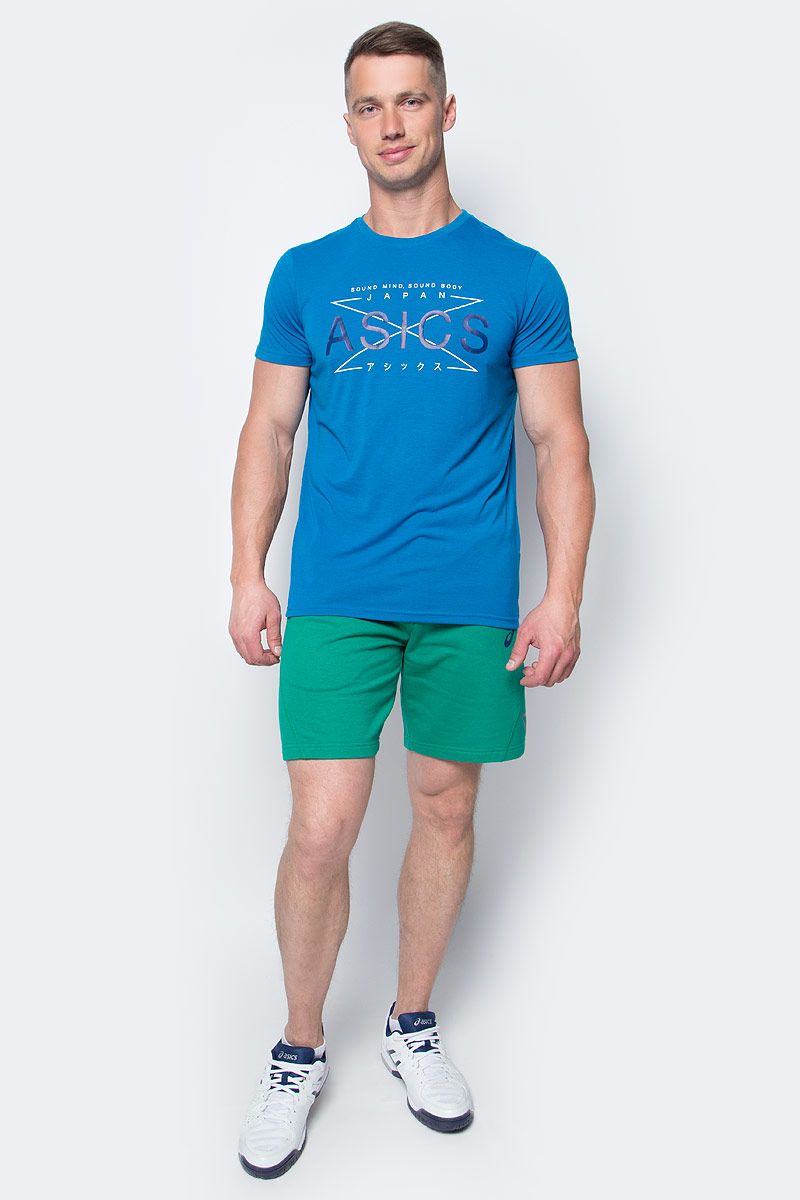 Футболка мужская Asics GPX Top, цвет: синий. 141816-8154. Размер M (48/50)141816-8154 Футболка мужская Asics GPX Top, цвет: синий. 141816-8154. Размер M (48/50)141816-8154Мужская футболка Asics выполнена из полиэстера с добавлением вискозы и эластана.У модели классический круглый ворот и короткие стандартные рукава. Спереди изделие оформлено принтом с надписями, на спинке - логотипом бренда. Технология Motion Dry позволяет выводить влагу, оставляя тело сухим и сохраняя его оптимальный температурный режим.