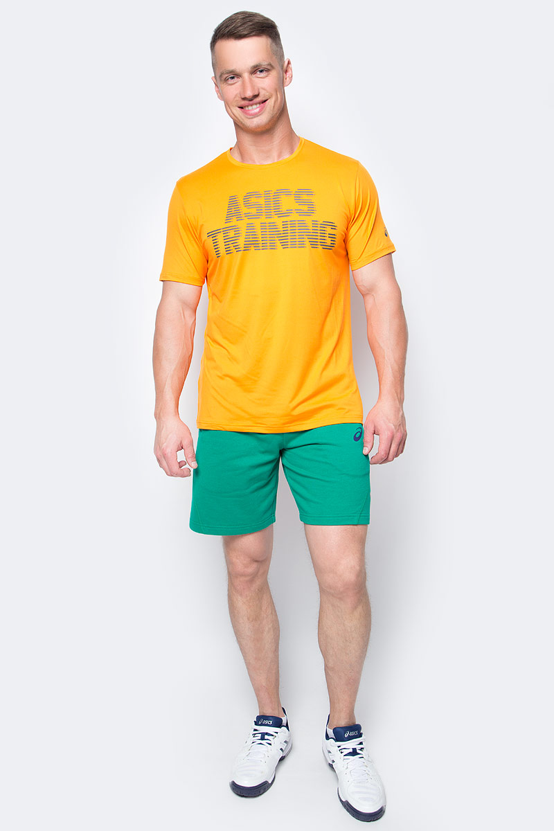 Футболка мужская Asics Graphic Top, цвет: оранжевый. 131446-0524. Размер L (50/52)131446-0524 Футболка мужская Asics Graphic Top, цвет: оранжевый. 131446-0524. Размер L (50/52)131446-0524Приступайте к тренировке в футболке, которая создана для интенсивных нагрузок. Логотип спереди поможет вам почувствовать себя частью клуба ASICS. Мягкий и легкий материал быстро отводит пот от кожи. В универсальной футболке для зала и улицы можно тренироваться где угодно. Комфортное расположение швов исключает натирание. Принт ASICS TRAINING спереди говорит сам за себя.