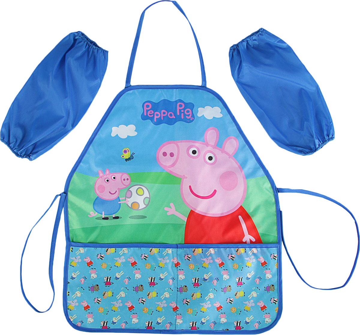 Peppa Pig Фартук детский для труда Пикник2335949 Peppa Pig Фартук детский для труда Пикник2335949Дети - невероятно творческие создания. Если они уходят в какое-либо занятие с головой, то вряд ли будут следить за такими мелочами, как чистота и опрятный вид одежды. Поэтому в школе рекомендуется надевать специальную форму, позволяющую сберечь костюм от непреднамеренной порчи. Фартук для труда с нарукавниками - это сочетание высокого качества и низкой цены. Фартук размером имеет удобный покрой, позволяющий ребенку самостоятельно его надевать и снимать. Тонкие тесемочки легко завязываются вокруг талии. Спереди расположены два вместительных кармана, в которые можно положить необходимые для работы предметы. К комплекту прилагаются два нарукавника, эффективно защищающие рукава от загрязнения. Изделие изготовлено из легкостирающейся, износостойкой ткани, поэтому имеет долгий срок службы.Теперь вам не придется ухаживать за одеждой ребенка ежедневно!