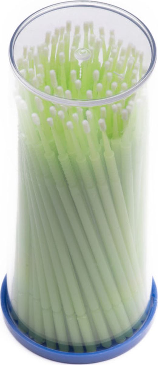 Sexy Lashes Безворсовые микрощеточки 1 мм, зеленые (S), 100 шт