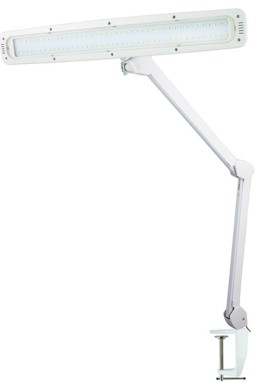 Настольная лампа на струбцине 84 LED, с сенсорным управлением, белая Rexant