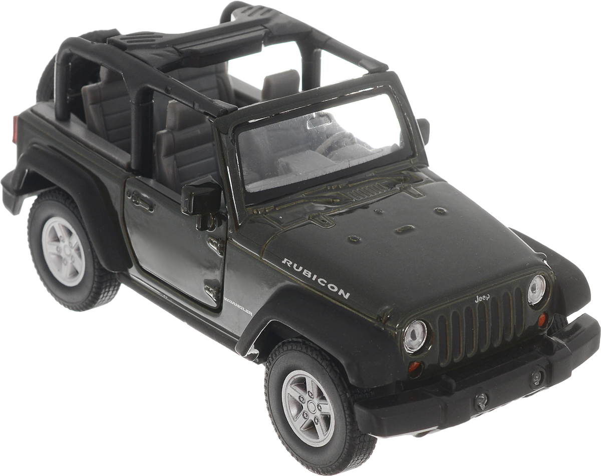 Welly Модель автомобиля Jeep Wrangler Rubicon цвет темно-зеленый
