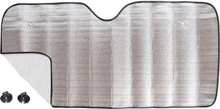 Шторка на лобовое стекло DolleX Silver, односторонняя фольга, 130 х 60 смSD-011 Шторка на лобовое стекло DolleX Silver, односторонняя фольга, 130 х 60 смSD-011Шторка на лобовое стекло DolleX Silver быстро монтируется с помощью присосок. При необходимости компактно сворачивается. Алюминиевая непрозрачная основа краски хорошо отражает солнечные лучи и ультрафиолет, защищая материалы отделки салона от их разрушительного воздействия.Размер шторки: 130 х 60 см. Комплект: шторка, 2 присоски для установки.