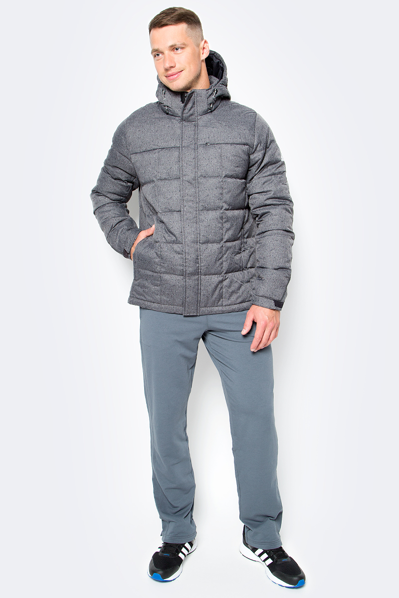 Пуховик мужской adidas DD70 WOOL JKT, цвет: серый. AY3854. Размер XL (56/58)AY3854 Пуховик мужской adidas DD70 WOOL JKT, цвет: серый. AY3854. Размер XL (56/58)AY3854Спортивный стиль и классика соединились в этом мужском пуховике. Ткань с узором-елочкой и твидовым принтом. Застежка на молнию, отстегивающийся капюшон на регулируемых завязках и передние карманы на молнии. Передние карманы на молнии. Регулируемые манжеты на липучках, регулируемый нижний край со шнурком. Приталенный крой.