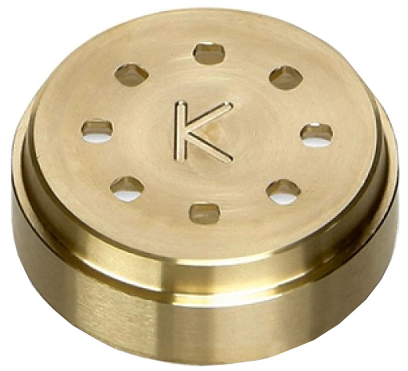 Kenwood АТ910006 насадка-диск для спагеттиАТ910006 Kenwood АТ910006 насадка-диск для спагеттиАТ910006Диск AT910006 от Kenwood предназначен для приготовления спагетти куадри, замечательных итальянских макарон, похожих на длинные трубочки. Они подаются и как отдельное блюдо (например, с соусом), и как гарнир к мясу.Данная насадка выполнена из металла высочайшего качества с бронзовым покрытием. Весит всего 100 грамм и обладает небольшими габаритами, что позволяет найти место для нее в любом кухонном шкафу.Служит дополнением к насадке АТ910 и подключается ко всем кухонным машинам линий Chef и Major.