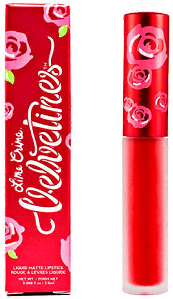 Lime Crime Помада для губ матовая Velvetines Red Velvet, 2,6 млL001-01-0000 Lime Crime Помада для губ матовая Velvetines Red Velvet, 2,6 млL001-01-0000Помада имеет невероятную стойкость – она плотно держится на губах с момента нанесения до момента снятия макияжа, абсолютно не размазывается и не стирается ни при каких условиях, даже при контакте с водой, поцелуях или приеме пищи. Смывается помада только специальными средствами для снятия макияжа.