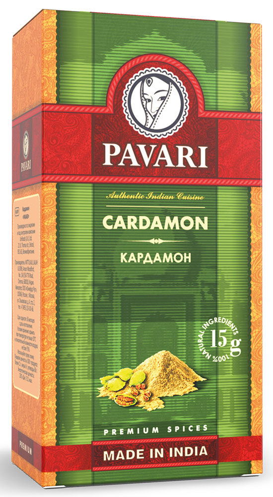 Pavari Cardamon кардамон, 15 г32212 Pavari Cardamon кардамон, 15 г32212Идеально подойдет для приготовления блюд из мяса. Также добавит особый аромат сладкой выпечке и десертам, глинтвейну, чаю и другим согревающим напиткам.