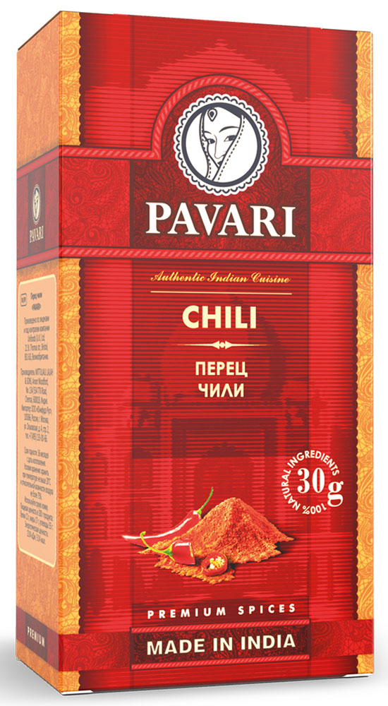 Pavari Chili перец чили, 30 г32207 Pavari Chili перец чили, 30 г32207Идеально подойдет для приготовления супов, блюд из мяса и птицы. Также придаст особую пикантность маринадам и соусам.