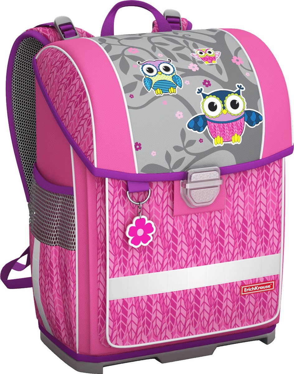 Erich Krause Ранец школьный Lucky Owl Ergo42344 Erich Krause Ранец школьный Lucky Owl Ergo42344Ранец с эргономичной спинкой для подготовительных и начальных классов. Вмещает формат А4. Вес ранца без наполнения 890 г. Размеры 37 х 27 х 16 см. Выполнен из водонепроницаемого материала. Жесткий каркас. Эргономичная спинка. Литое пластиковое дно. Верхняя крышка на замке. Светоотражающие элементы.