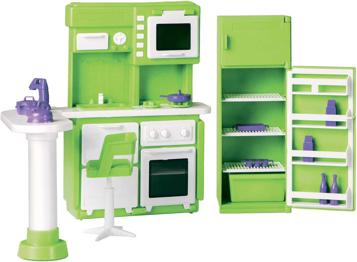 Огонек Набор мебели для кукол Кухня Конфетти цвет зеленый
