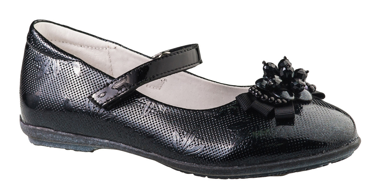 Туфли для девочки BiKi, цвет: черный. A-B20-49-A. Размер 27