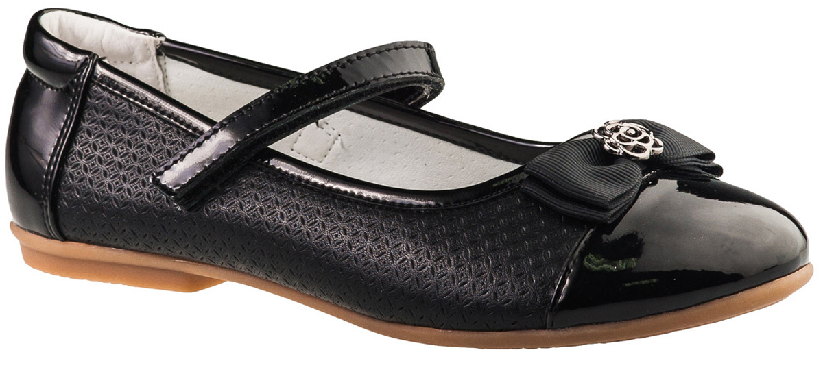 Туфли для девочки BiKi, цвет: черный. A-B20-55-A. Размер 35