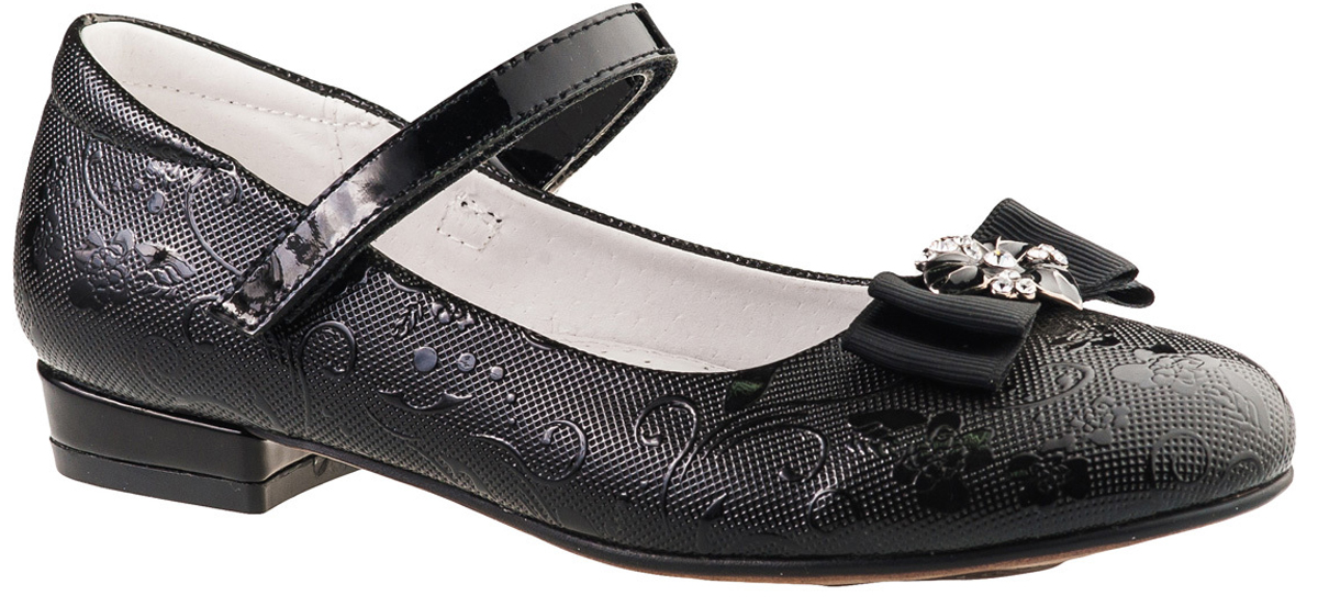 Туфли для девочки BiKi, цвет: черный. A-B23-97-A. Размер 37